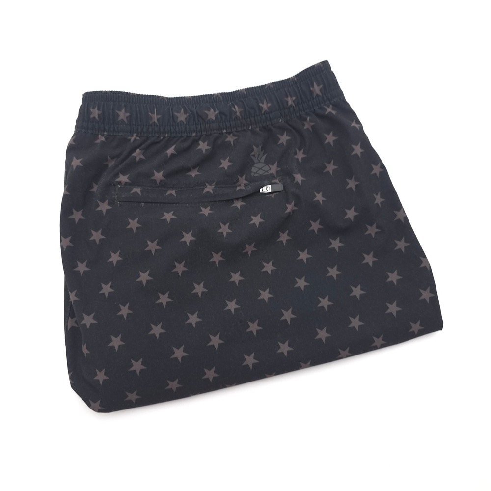 Chubbies Mens 2XL Star Print Performance American Flag Lined Shorts Black Gray
